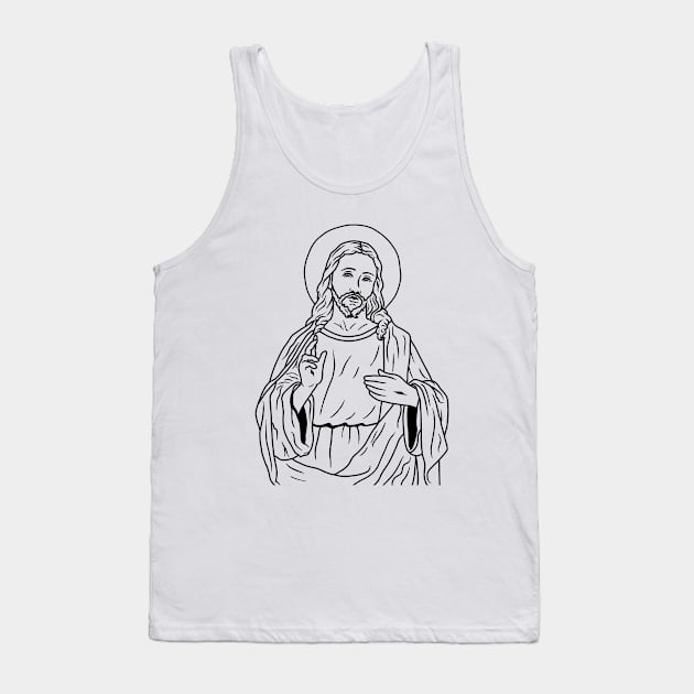 Jesus Tank Top by valentinahramov